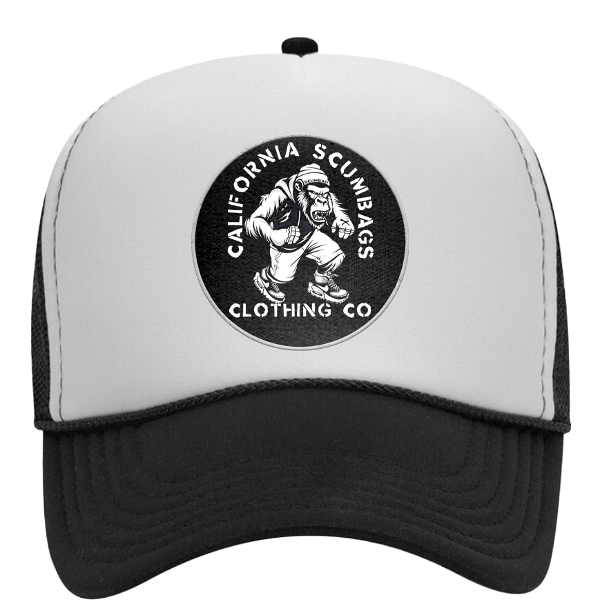 Black/White Foam Trucker Hat - California Scumbags